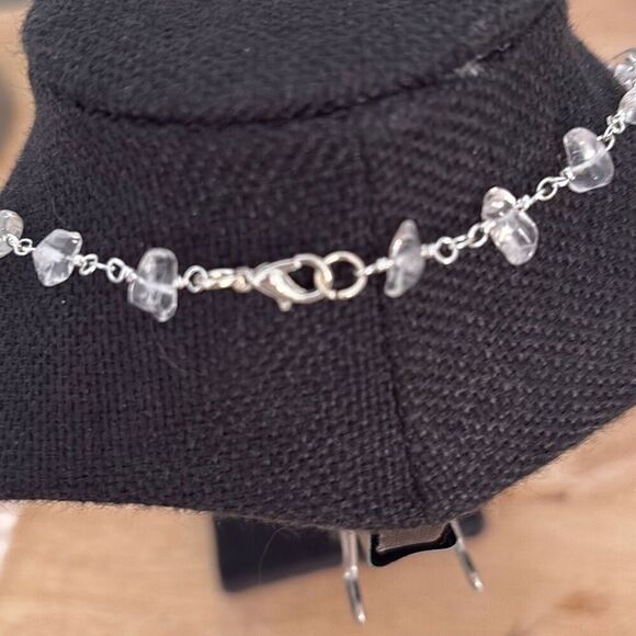 Crystal and Silver Necklace, 18”, NEW, Handmade, Artisan - Picture 3 of 5